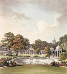 Vue depuis le dôme, Pavillon de Brighton, gravé par Joseph Constantine Stadler, publié en 1808