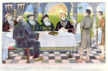 Savants à la table de Maïmonide, extrait d