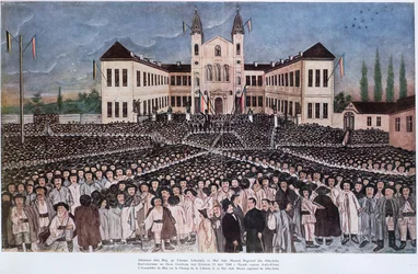 Le Rassemblement des Paysans Roumains à Blaj en Transylvanie le 15 mai 1848