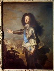 Portrait de Louis de France (1682-1712) Duc de Bourgogne, père de Louis XV. Peinture de Hyacinthe Rigaud. 18ème siècle