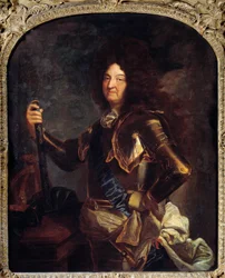 Portrait du roi de France Louis XIV (1638-1715), en armure Peinture de Hyacinthe Rigaud (1659-1743) 18ème siècle