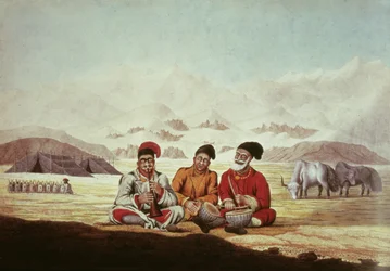 Trois musiciens au Tibet