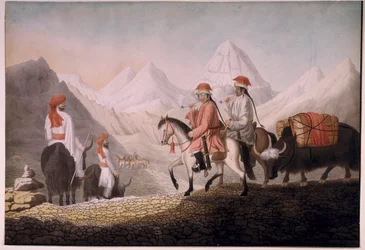 William Moorcroft et Hearsey sur la route du lac Mansarowar (Tibet) 1812