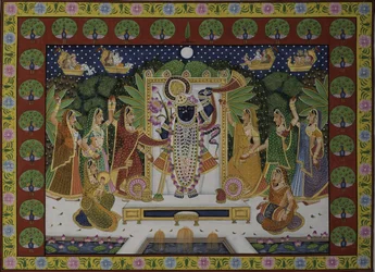 Les gopis rendant hommage à Krishna
