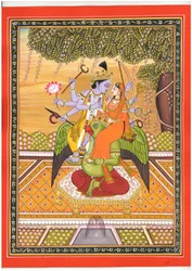 Divinités hindoues sur Garuda
