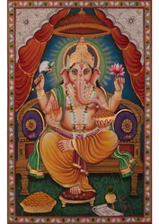 Le seigneur Ganesha sur son trône