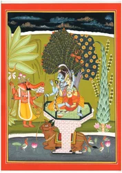 Le seigneur Shiva, Parvati et Ganesha
