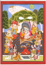 Rassemblement divin de Shiva et Parvati
