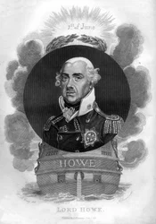 Amiral Richard Howe, 1er comte Howe, 1726-1799, amiral anglais, 1816