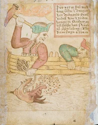 Thor attrapant le serpent de Midgard, de 