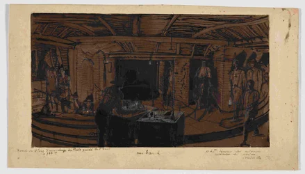 Au fond, le déjeuner des mineurs, 1866