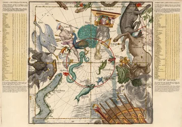 Pôle Sud, Planche 6 de Globi coelestis in tabulas planas redacti descriptio, pub. 1674