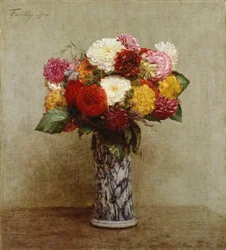 Dahlias dans un Vase Chinois, 1874