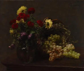 Fleurs et raisins