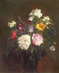 Roses et phlox