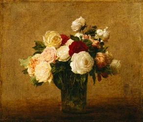 Roses dans un vase en verre
