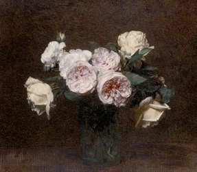 Nature morte : roses roses, blanches et jaunes, 1894