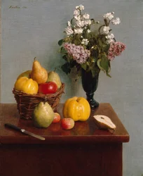 Nature morte aux fleurs et aux fruits, 1866