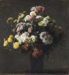 Vase avec des chrysanthèmes