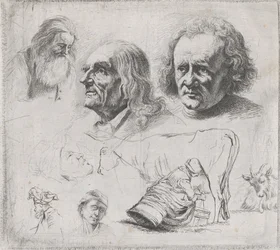 Étude de six têtes et une laitière, 1816