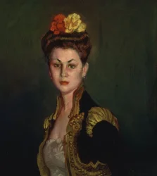 Portrait de dame avec chignon et veste de torero