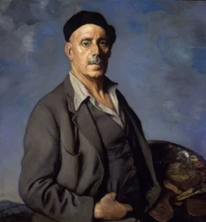 Autoportrait avec fond bleu – 1942
