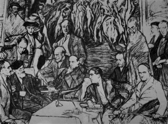 Mes amis – 1920/36 – Dessin – Charbon / Huile / Toile – 234x292 cm