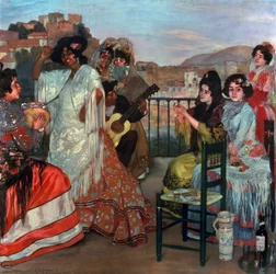 Jouer de la guitare sur le balcon, c.1903