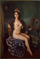 Portrait de La Oterito dans sa loge