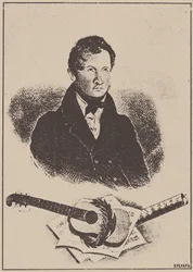 Portrait du compositeur et guitariste Mikhail Timofeyevich Vysotsky 1791-1837, 1834