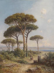 Paysage méridional avec personnages