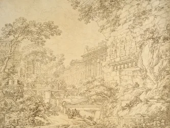 Paysage avec ruines