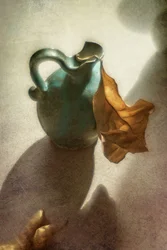 Cruche bleu sarcelle « Golden Leaf »