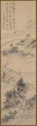 Illustration du poème de Zhang Qi sur le temple de la montagne froide, 18ème siècle