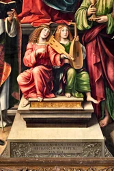 Anges musiciens, détail de la Vierge à l