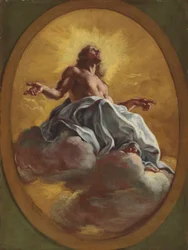 Christ en gloire, dans un ovale peint