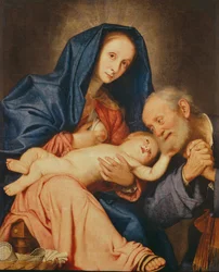 La Sainte Famille avec un panier