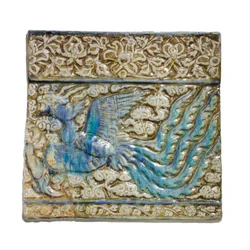 Carreau avec phénix, de Kashan, Iran, période ilkhanide, début du 14ème siècle