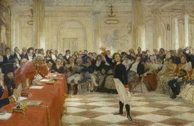 Alexandre Pouchkine à un examen au Lycée de Tsarskoïe Selo le 8 janvier