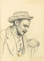 Homme avec un chapeau de profil, c. 1872-1875