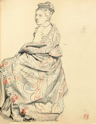 Étude pour "Un Café Parisien": Étude de Robe pour une Femme Assise, c. 1872-1875