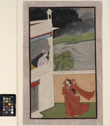 Une dame vient chez son amant sous une tempête, vers 1830