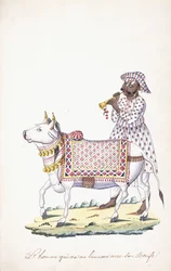 Un homme avec son bœuf, vers 1825