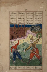 Un guerrier avec une épée tue un adversaire désarmé, c.1620