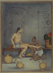 Un homme avec son serviteur Ghulam, de 