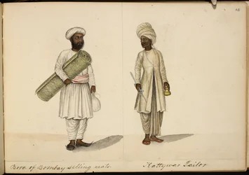 Vendeur de tapis Bohori; tailleur de Kathiawar
