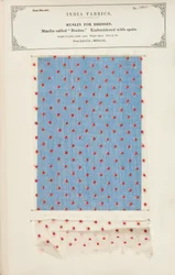 Échantillon de mousseline Bootee brodée de pois de Dacca au Bengale, de The Collection of the Textile Manufacturers of India, par John Forbes Watson, publié en 1866