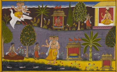 Brahmā fait de Vaiśravaṇa le seigneur de la richesse ; il consulte ensuite son père.