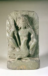 Figure de Skanda avec son paon, collines du Pendjab