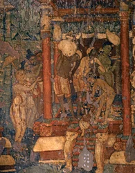 ART INDIEN : Fresque de la grotte bouddhiste n° 1, 5e - début 6e siècle (fresque)